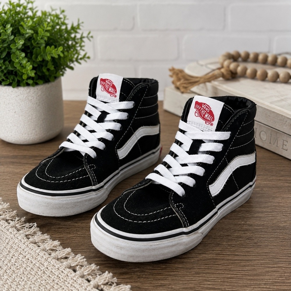 Vans‎ Sk8 Hi Youth Size 3 Shoes Black Athletic Hightop Skate Sneakers